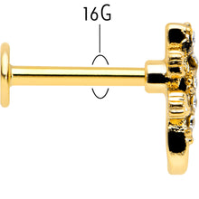 Load image into Gallery viewer, 16G 5/16 Clear Gem Gold Tone Luscious Lizard Labret Monroe Tragus
