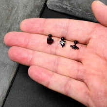 Load image into Gallery viewer, 16G 1/4 Black Halloween Skull Bat Reaper Cartilage Earring Set of 3
