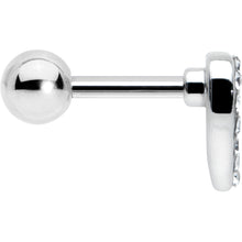 Load image into Gallery viewer, 16G 1/4 Clear Gem Open Heart Valentine Cartilage Tragus Earring
