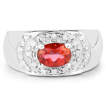 Load image into Gallery viewer, 1.37 Carat Genuine Pink Topaz and White Cubic Zirconia .925 Sterling Silver Ring
