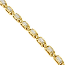 Load image into Gallery viewer, 14K Yellow Gold Princess-Cut Diamond Links of Love Bracelet (2.00 cttw, H-I Color, SI2-I1 Clarity)
