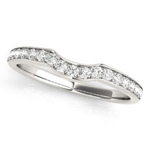 Load image into Gallery viewer, 14k White Gold Curved Style Diamond Wedding Ring (1/4 cttw)

