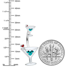 Load image into Gallery viewer, Sweet Martini Glass Heart Valentine New Years Double Mount Belly Ring
