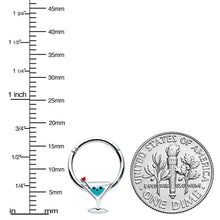 Load image into Gallery viewer, 16G 3/8 Sweet Martini Glass Heart Hinged Segment Ring

