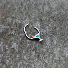 Load image into Gallery viewer, 16G 3/8 Sweet Martini Glass Heart Hinged Segment Ring
