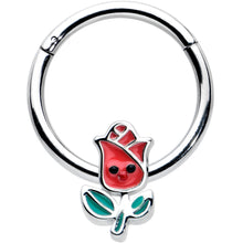 Load image into Gallery viewer, 16G 3/8 Sweet Happy Rose Flower Hinged Segment Ring
