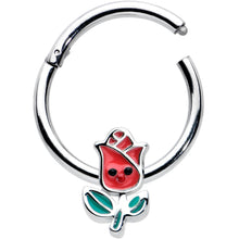 Load image into Gallery viewer, 16G 3/8 Sweet Happy Rose Flower Hinged Segment Ring
