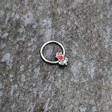 Load image into Gallery viewer, 16G 3/8 Sweet Happy Rose Flower Hinged Segment Ring
