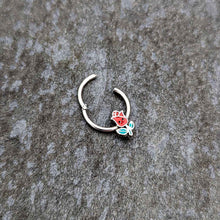 Load image into Gallery viewer, 16G 3/8 Sweet Happy Rose Flower Hinged Segment Ring
