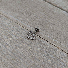 Load image into Gallery viewer, 16G 5/16 Clear Gem Open Heart Valentine Labret Monroe Tragus
