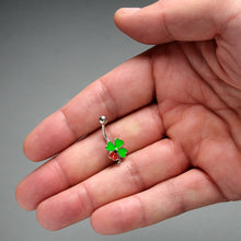 Load image into Gallery viewer, Ladybug Shamrock St Patricks Day Belly Ring
