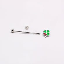 Load image into Gallery viewer, 14G Ladybug Shamrock St Patricks Day Industrial Barbell 38mm
