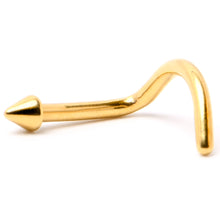 Load image into Gallery viewer, 18G 1/4 Gold Hue ASTM F-136 Implant Grade Titanium Cone End Left Side Nose Screw
