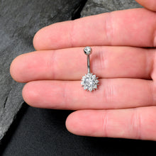 Load image into Gallery viewer, Clear CZ Gem Luxury Sun Splash Belly Ring
