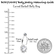 Load image into Gallery viewer, Clear CZ Gem Luxury Sun Splash Belly Ring
