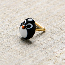 Load image into Gallery viewer, 20G 7mm Gold Tone Round Penguin Face Holiday  L Shape Nose Ring
