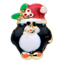 Load image into Gallery viewer, 16G 1/4 Gold Tone Holly Hat Penguin Cartilage Tragus Earring

