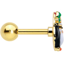 Load image into Gallery viewer, 16G 1/4 Gold Tone Holly Hat Penguin Cartilage Tragus Earring
