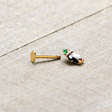 Load image into Gallery viewer, 16G 5/16 Gold Tone Holly Hat Penguin Holiday Labret Monroe Tragus
