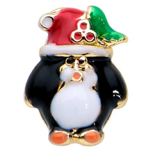 Load image into Gallery viewer, 20G 7mm Holly Hat Penguin Holiday L Shape Nose Ring
