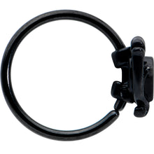 Load image into Gallery viewer, 20G 5/16 Red CZ Gem Black Double Passion Heart Claw Nose Hoop

