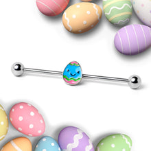 Load image into Gallery viewer, 14G Blue Celebration Easter Egg Industrial Barbell 38mm
