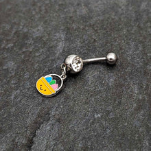 Load image into Gallery viewer, Clear Gem Celebration Easter Basket Dangle Belly Ring
