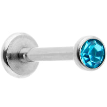 Load image into Gallery viewer, 16G 5/16 Blue Gem Threadless Labret Monroe Tragus

