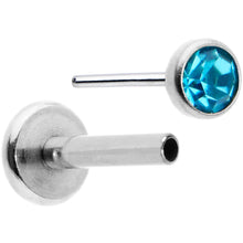 Load image into Gallery viewer, 16G 5/16 Blue Gem Threadless Labret Monroe Tragus
