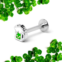 Load image into Gallery viewer, 16G 5/16 Sweet Happy Green Beer St Patricks Labret Monroe Tragus

