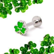 Load image into Gallery viewer, 16G 5/16 Sweet Happy Shamrock St Patricks Labret Monroe Tragus
