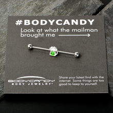 Load image into Gallery viewer, 14G Sweet Happy Green Beer St Patricks Industrial Barbell 38mm

