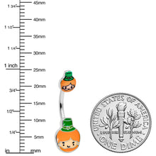 Load image into Gallery viewer, Sweet Happy Leprechaun St Patricks Day Double Mount Belly Ring
