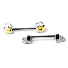 Load image into Gallery viewer, 14G 9/16 Sweet Happy Beer St Patricks Barbell Nipple Ring Set
