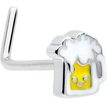 Load image into Gallery viewer, 20G 7mm Sweet Happy Beer St Patricks L Shape Nose Ring
