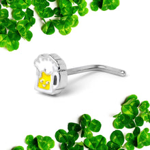 Load image into Gallery viewer, 20G 7mm Sweet Happy Beer St Patricks L Shape Nose Ring
