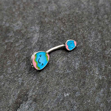 Load image into Gallery viewer, Blue Pink Celebration Easter Egg Double Mount Belly Ring
