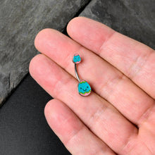 Load image into Gallery viewer, Blue Pink Celebration Easter Egg Double Mount Belly Ring
