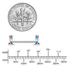 Load image into Gallery viewer, 14G 9/16 Easter Bunny Blue Red Ears Barbell Nipple Ring Set
