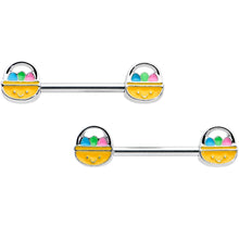 Load image into Gallery viewer, 14G 9/16 Celebration Easter Basket Barbell Nipple Ring Set
