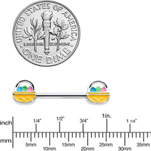 Load image into Gallery viewer, 14G 9/16 Celebration Easter Basket Barbell Nipple Ring Set
