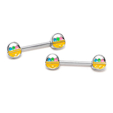 Load image into Gallery viewer, 14G 9/16 Celebration Easter Basket Barbell Nipple Ring Set
