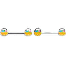 Load image into Gallery viewer, 14G 9/16 Celebration Easter Basket Barbell Nipple Ring Set
