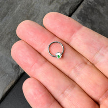 Load image into Gallery viewer, 16G 3/8 Sweet Happy Green Beer St Patricks Hinged Segment Ring

