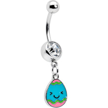 Load image into Gallery viewer, Clear Gem Celebration Easter Egg Dangle Belly Ring
