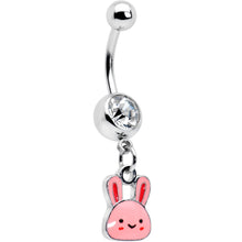 Load image into Gallery viewer, Clear Gem Kawaii Cutie Easter Bunny Dangle Belly Ring
