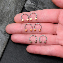 Load image into Gallery viewer, 16G 3/8 Matte Brown Peach Cream Horseshoe Circular Barbell Set of 6

