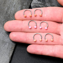 Load image into Gallery viewer, 16G 3/8 Matte Pinks Peach Horseshoe Circular Barbell Set of 6

