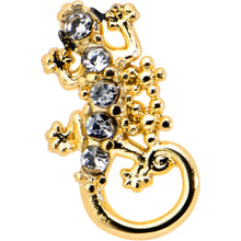 Load image into Gallery viewer, 16G 1/4 Clear Gem Gold Tone Luscious Lizard Cartilage Earring
