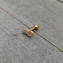 Load image into Gallery viewer, 16G 1/4 Clear Gem Gold Tone Luscious Lizard Cartilage Earring

